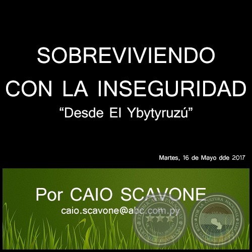 SOBREVIVIENDO CON LA INSEGURIDAD - Desde El Ybytyruzú - Por CAIO SCAVONE - Martes, 16 de Mayo de 2017